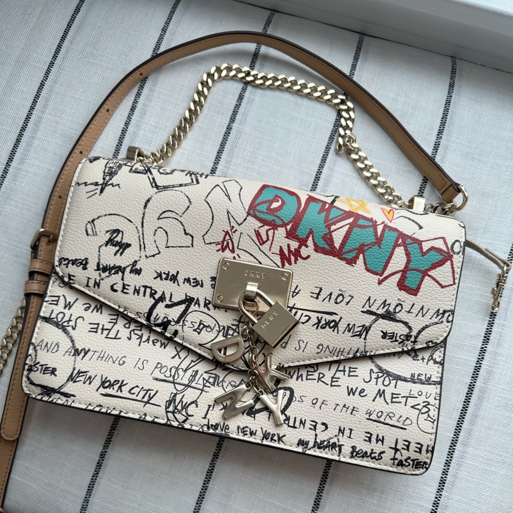 DKNY graffiti vegan leather bag